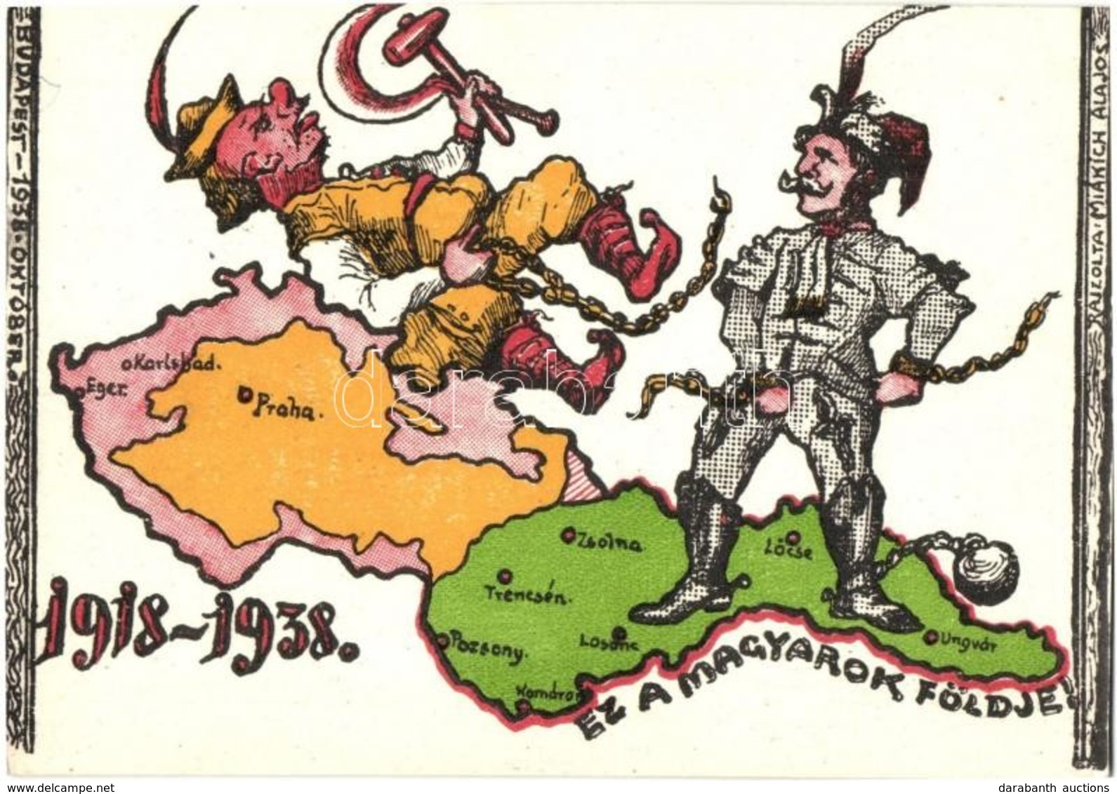 T2/T3 1918-1938 Ez A Magyarok Földje! Csehszlovákia- és Bolsevizmus Ellenes Irredenta Lap / Anti-Czech And Anti-Bolshevi - Non Classés