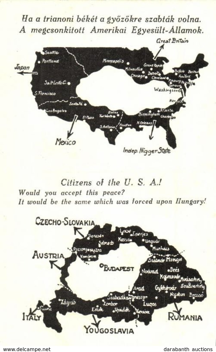 ** T2 Ha A Trianoni Békét A Győzőkre Szabták Volna. A Megcsonkított Amerikai Egyesült Államok. Kiadja A Magyar Nemzeti S - Zonder Classificatie