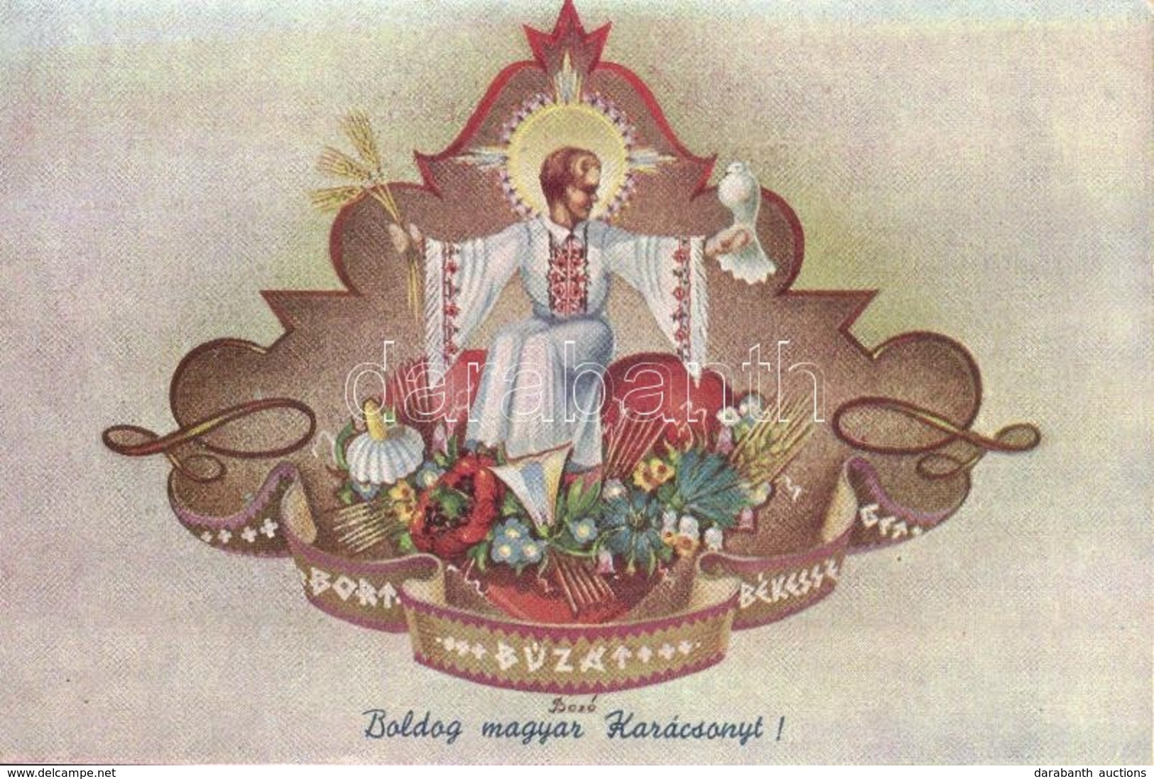 ** T2/T3 Boldog Magyar Karácsonyt! / Hungarian Irredenta. Christmas Greeting Art Postcard S: Bozó (EK) - Zonder Classificatie