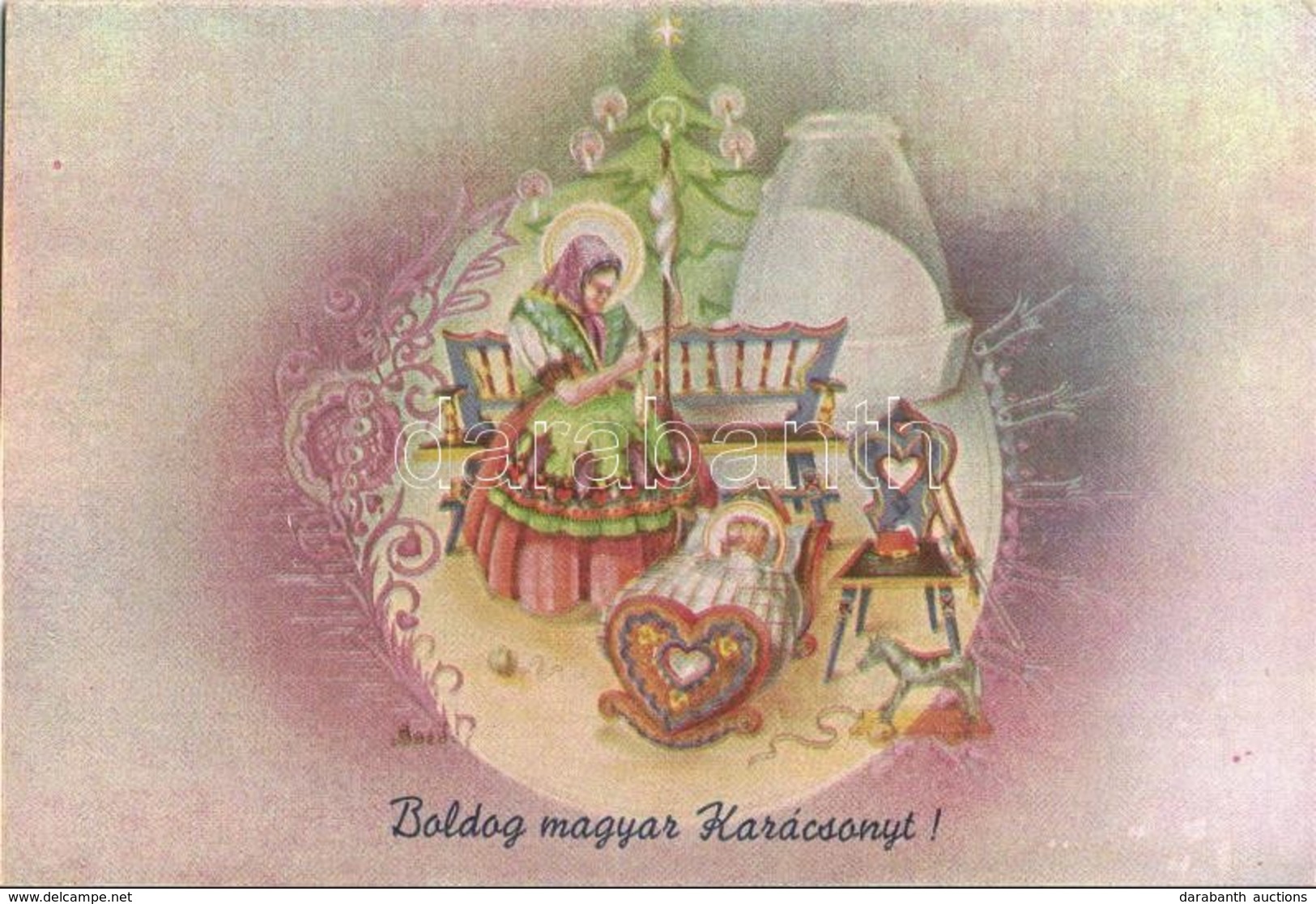 ** T2 Boldog Magyar Karácsonyt! / Hungarian Irredenta. Christmas Greeting Art Postcard S: Bozó - Non Classés