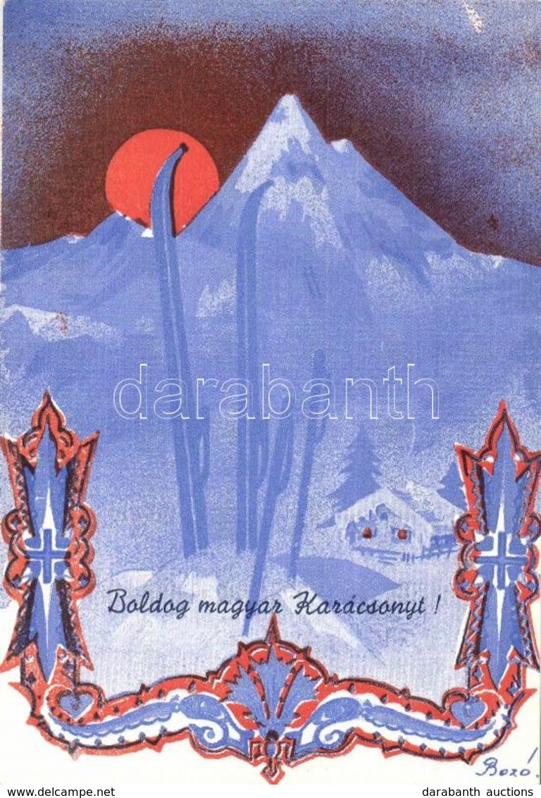 ** T2 Boldog Magyar Karácsonyt! / Hungarian Irredenta. Christmas Greeting Art Postcard S: Bozó - Zonder Classificatie