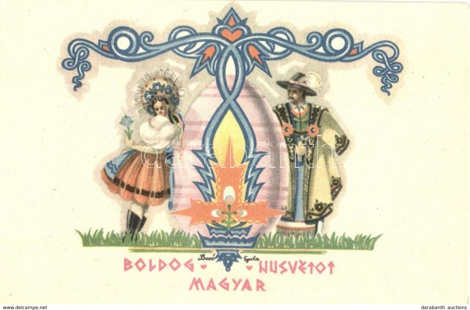 ** T2 Boldog Magyar Húsvétot! / Hungarian Irredenta. Easter Greeting Art Postcard S: Bozó - Zonder Classificatie