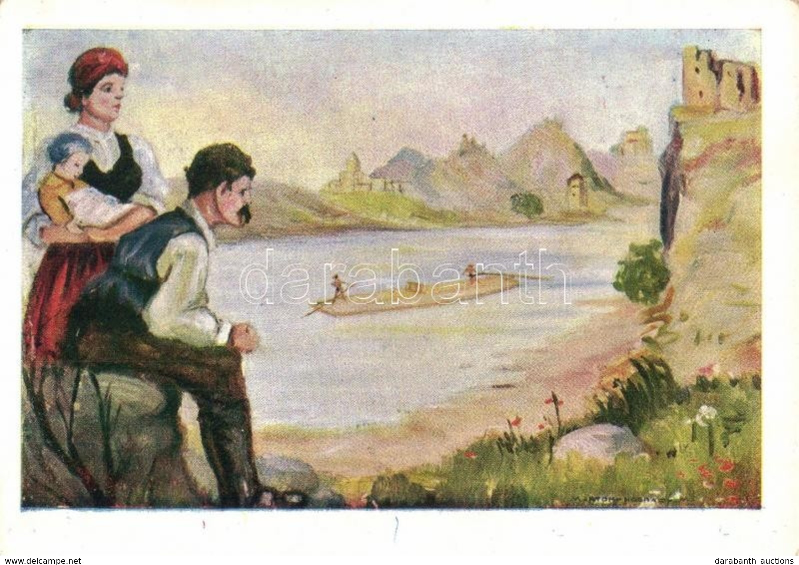 ** T1 A Vág Völgye, Vize Fája, Magyar Vágya. Kiadja A Magyar Nemzeti Szövetség / Hungarian Irredenta Art Postcard; Povaz - Unclassified