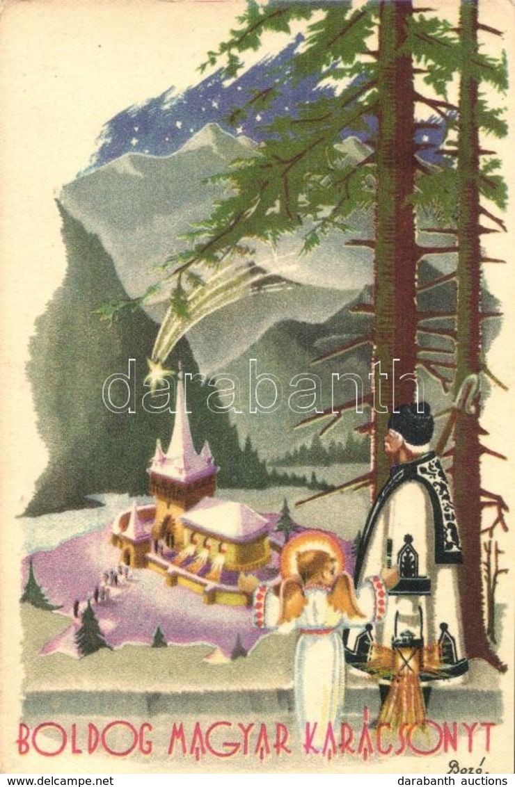 T2 Boldog Magyar Karácsonyt! / Hungarian Irredenta. Christmas Greeting Art Postcard S: Bozó (EK) - Unclassified