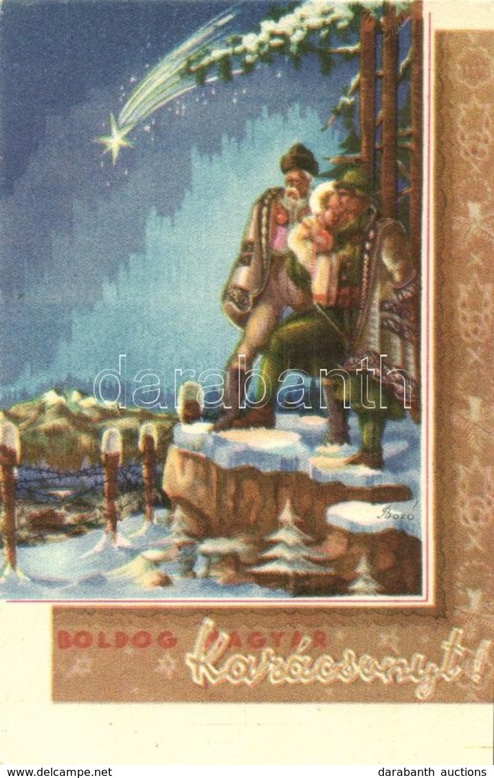 ** T2 Boldog Magyar Karácsonyt! / Hungarian Irredenta. Christmas Greeting Art Postcard S: Bozó - Non Classés