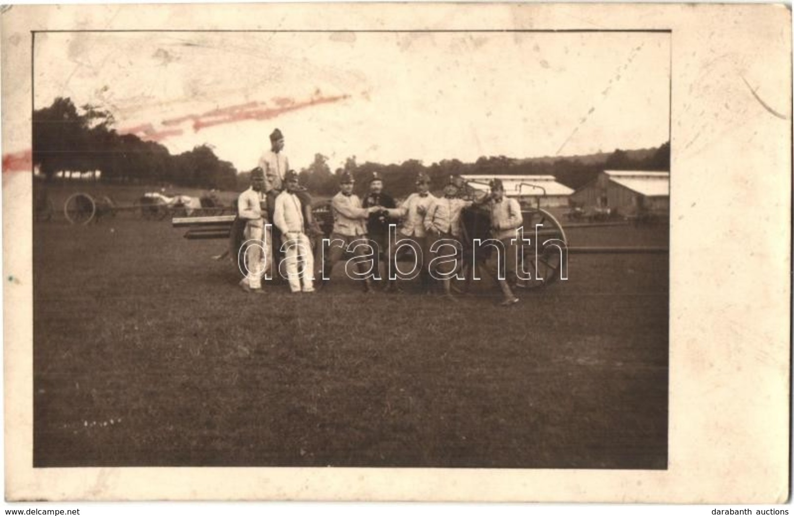 ** T2/T3 Első Világháborús Osztrák-magyar Katonák ágyúval / WWI K.u.K. Military, Soldiers With Cannon. Photo - Non Classés