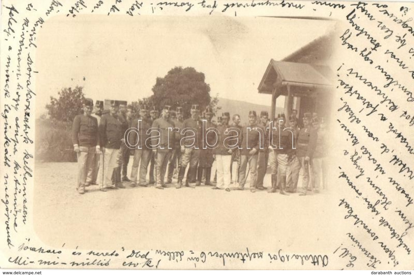 T2 1901 Attala (Csoma), Laktanya Főtisztjei, Csoportkép / K.u.K. Military Officers Of The Barracks. Group Photo - Ohne Zuordnung