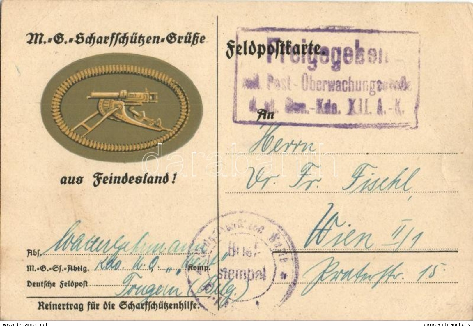 T2/T3 M.G. Scharfschützen-Grüsse Aus Feindesland! / WWI K.u.k. Sniper Greetings From Enemy Territory! (EK) - Ohne Zuordnung