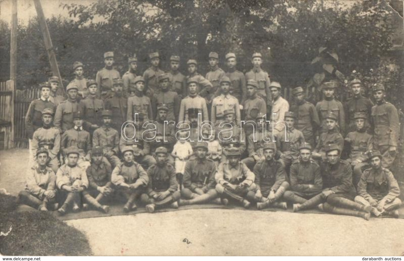T2/T3 1916 A Szabadkai 6. Honvéd Gyalogezred önkéntesei Csoportképe Rákoscsabán / WWI Austro-Hungarian K.u.K. Infantry R - Unclassified