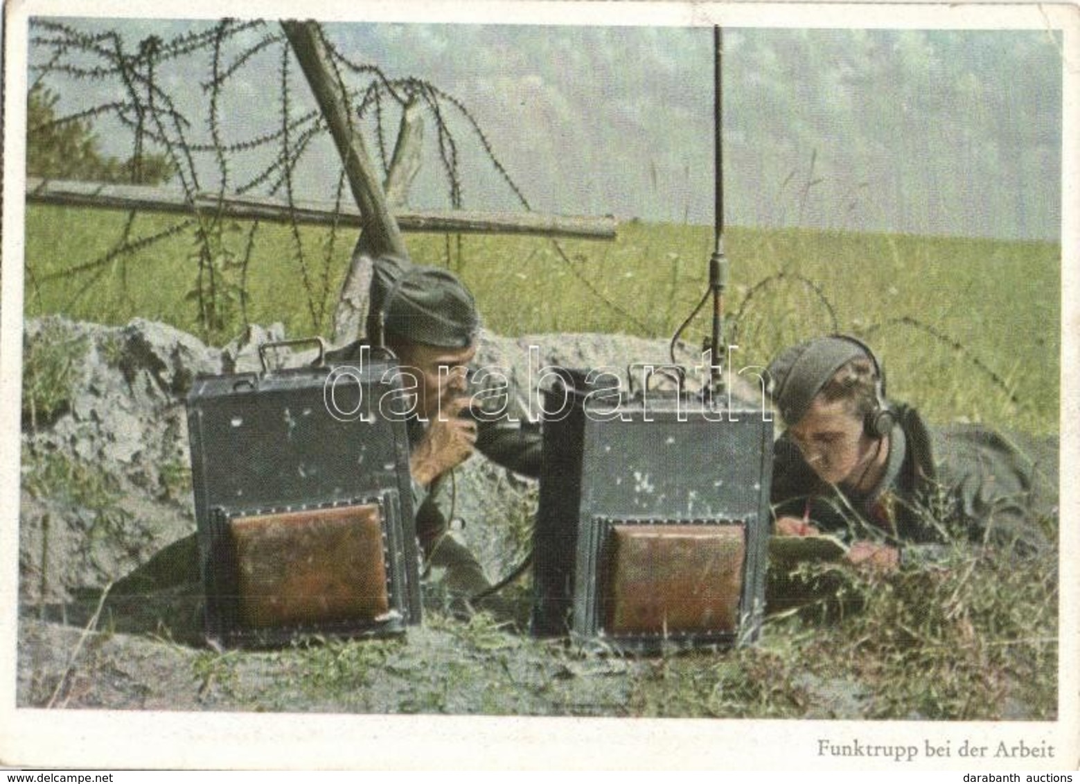 ** T2/T3 Funktrupp Beider Arbeit Während Des Gefechst. PK-Aufn. Kriegsber. Koltzenburg, Carl Werner / WWII German Milita - Unclassified