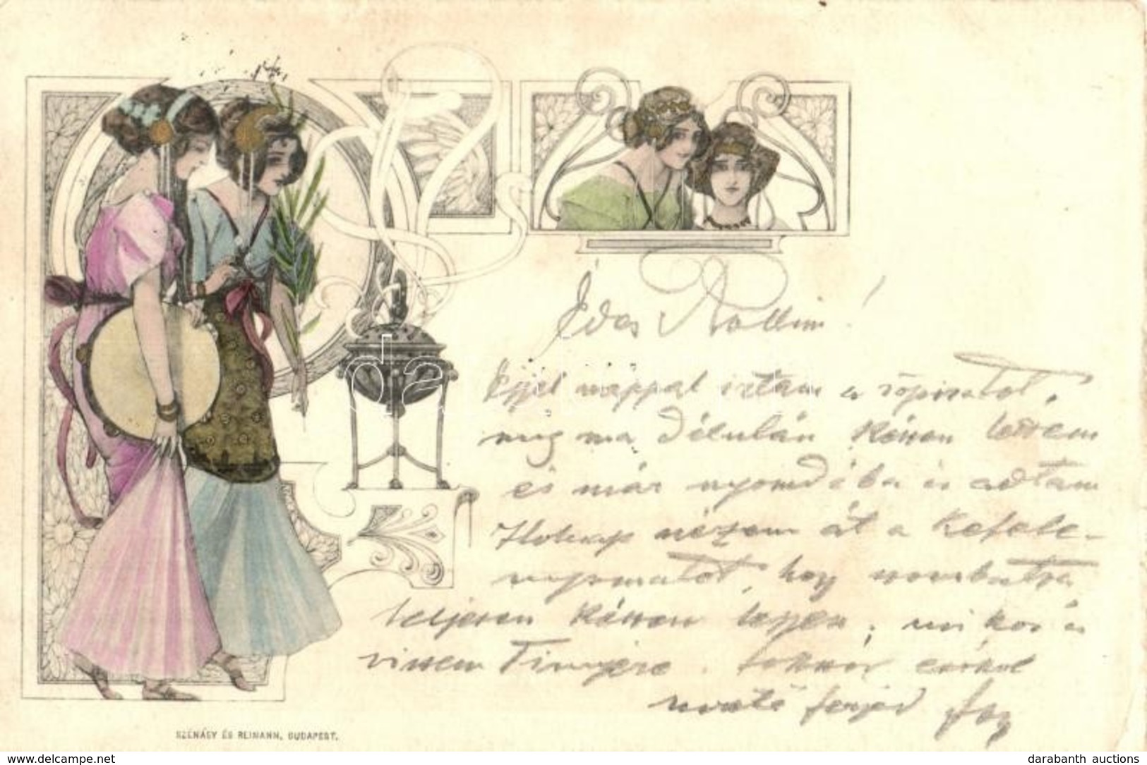 T2/T3 1901 Szecessziós Női Alakok. Szénásy és Reimann. Budapest / Art Nouveau Ladies  (EK) - Ohne Zuordnung