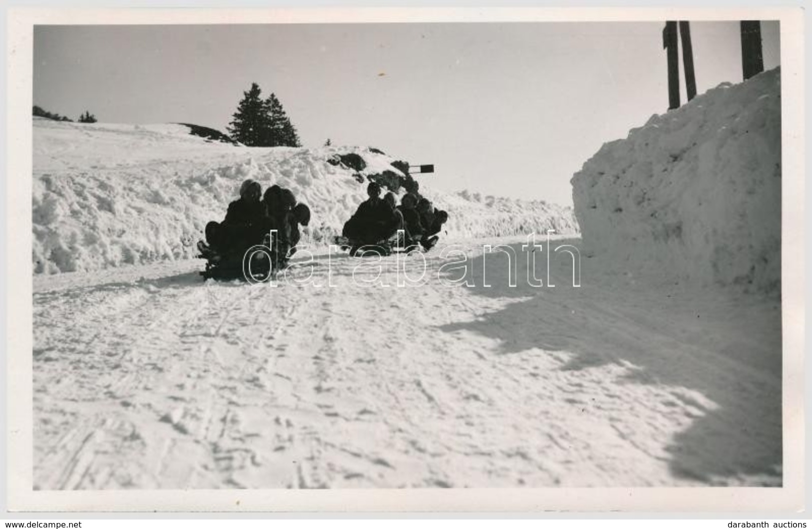 ** T1 Sledding In The Toboggan Run, Winter Sport. Photo - Ohne Zuordnung