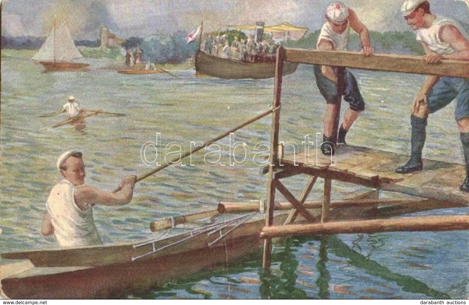 T2 Rowing Art Postcard. Raphael Tuck & Sons Oilette Serie Rudersport No. 975. - Unclassified