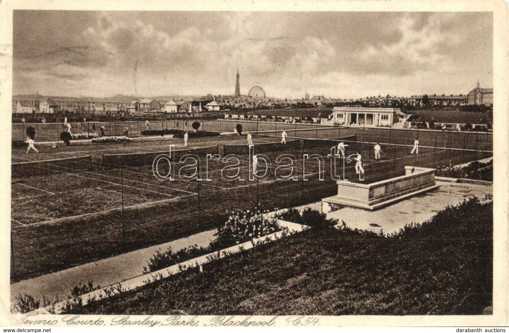 T2/T3 1927 Blackpool, Tennis Courts In Stanley Park (EK) - Unclassified