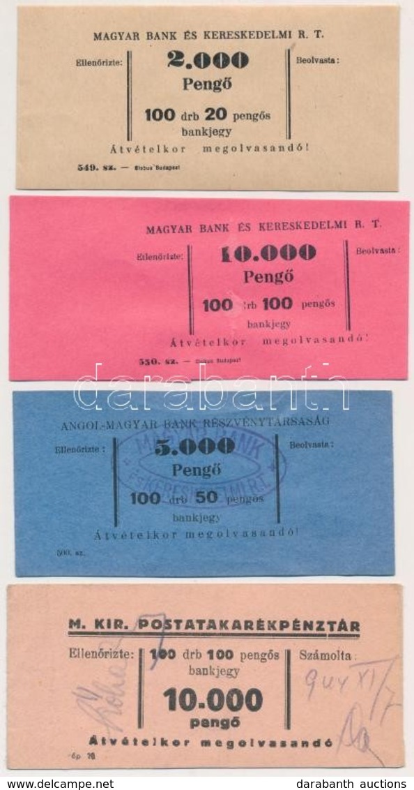 ~1930-1940. 4db Klf Bankjegy Kötegelő Pengő Bankjegyekhez. - Non Classés