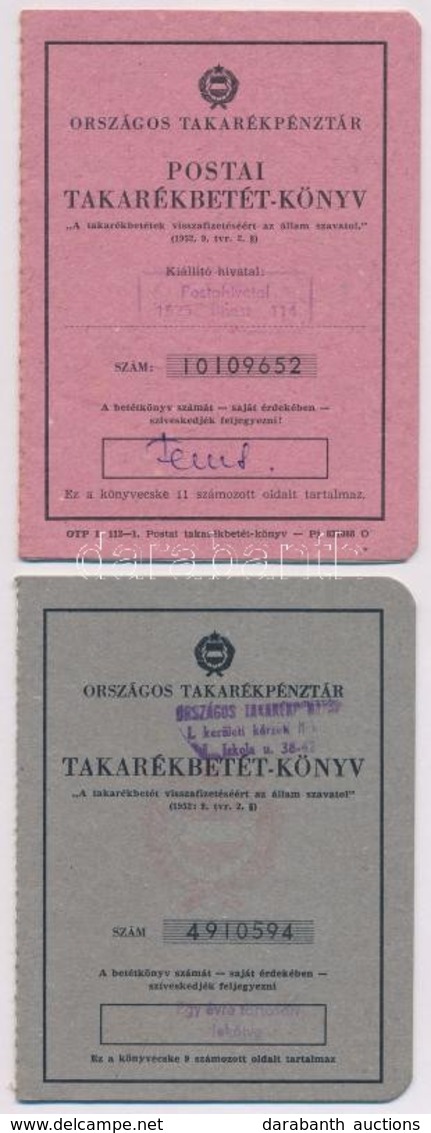 1986. 'Országos Takarékpénztár - Postai Takarékbetét-könyv' + ~1987. 'Országos Takarékpénztár - Takarékbetét-könyv' - Zonder Classificatie