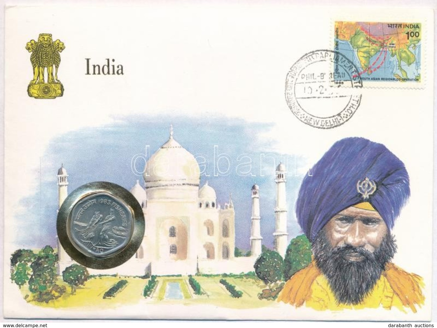 India 1983. 20p Al 'FAO - Halászat' Borítékban, Bélyegzéssel T:1
India 1983. 20 Paise 'FAO - Fisheries' In Envelope, Wit - Non Classés