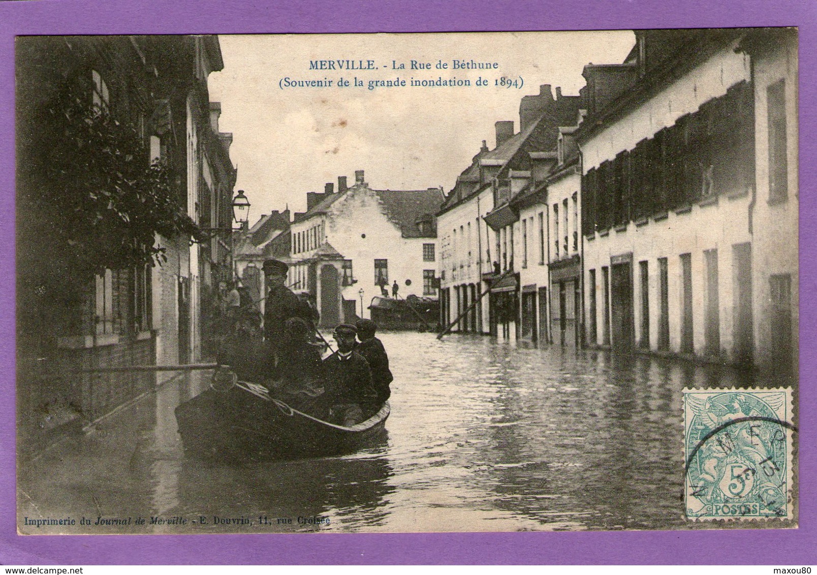 MERVILLE - La Rue De Béthune -(Inondations) - - Merville