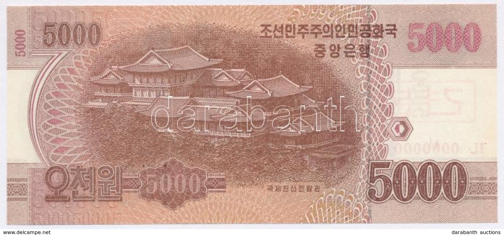 Észak-Korea 2013. 5000W 'MINTA' T:I
North Korea 2013. 5000 Won 'SPECIMEN' C.UNC - Non Classés