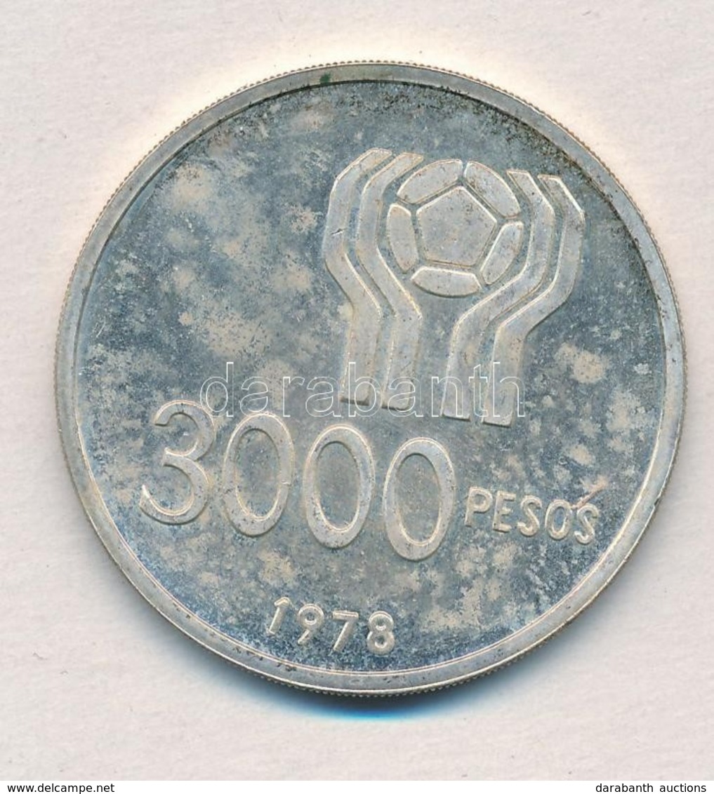 Argentína 1978. 3000P Ag '1978-as Labdarúgó Világkupa' T:1-,2 (eredetileg PP)
Argentina 1978. 3000 Pesos Ag '1978 World  - Ohne Zuordnung