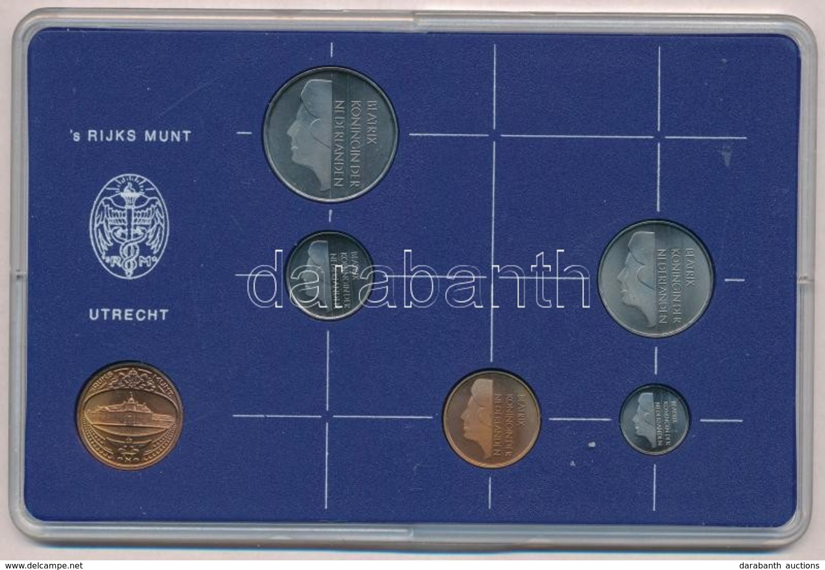 Hollandia 1984. 5c - 2 1/2G (5xklf) + 1984. 's Rijks Munt 1984 (Királyi Verde)' Br Zseton, Műanyag Tokban T:1 Netherland - Non Classés