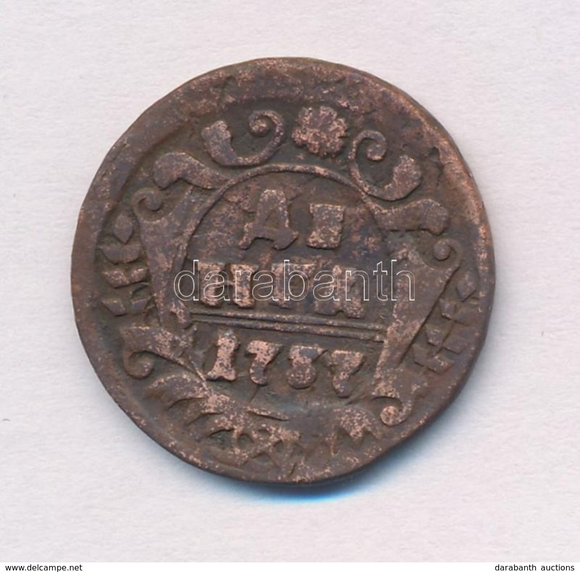 Orosz Birodalom 1737. 1 Denga (1/2k) Cu T:3 
Russian Empire 1737. 1 Denga (1/2 Kopek) Cu C:F 
KM#188 - Ohne Zuordnung