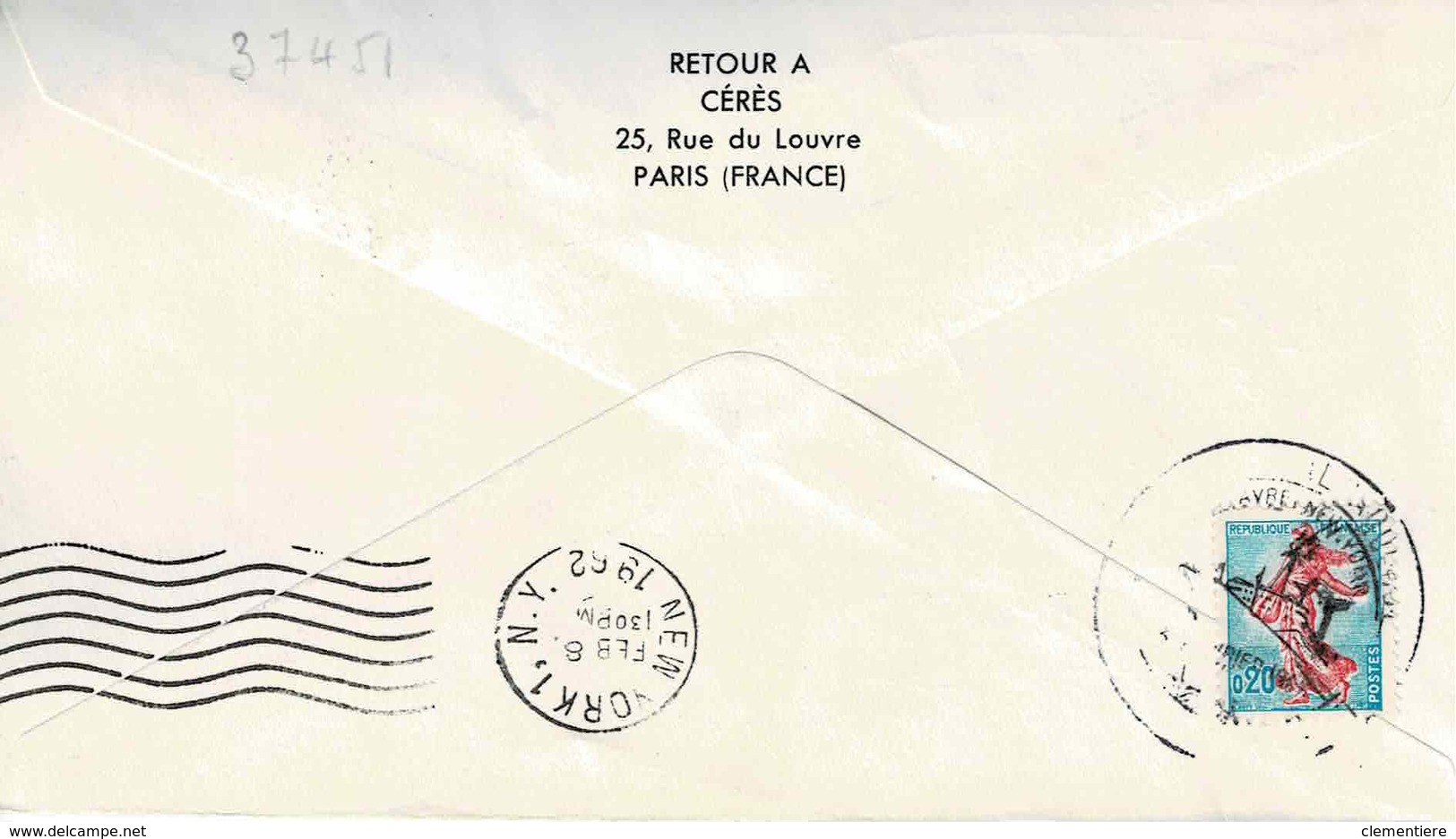 TP N° 1325 Seul Sur Enveloppe Voyage Inaugural Du France Avec Retour à Cerès Paris - 1961-....