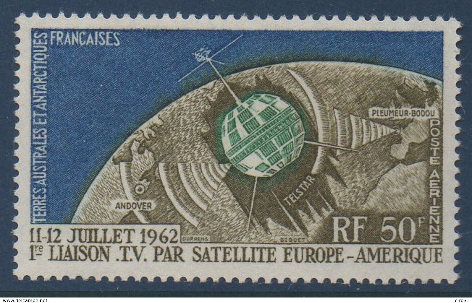 TAAF 1963  Télécommunications Spatiales    N°YT PA 6 ** MNH - Poste Aérienne