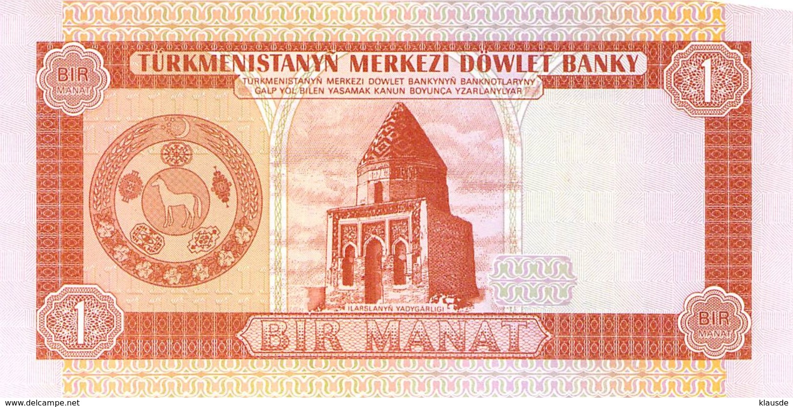 1 Manat Turkmenistan 1993 - Turkménistan