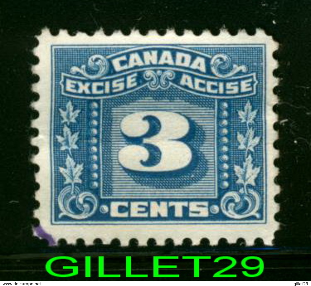 STAMPS - 3 Cents EXCISE ACCISE Revenue Fiscal Tax Postage Due Official Canada - - Postage Due