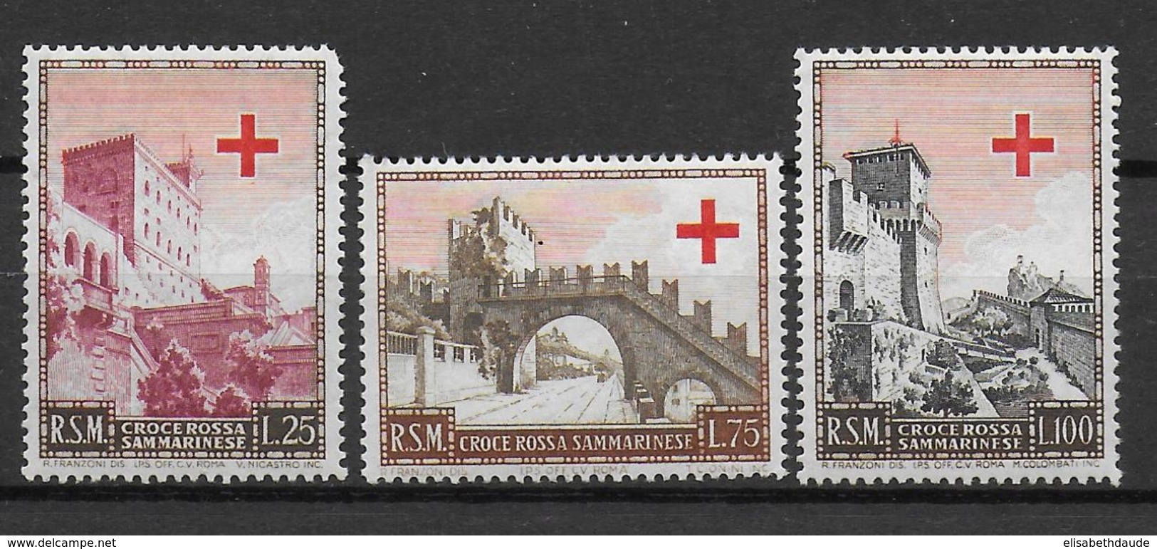 SAINT MARIN - YVERT 343/345 ** MNH - COTE = 60 EUROS - CROIX ROUGE - Unused Stamps