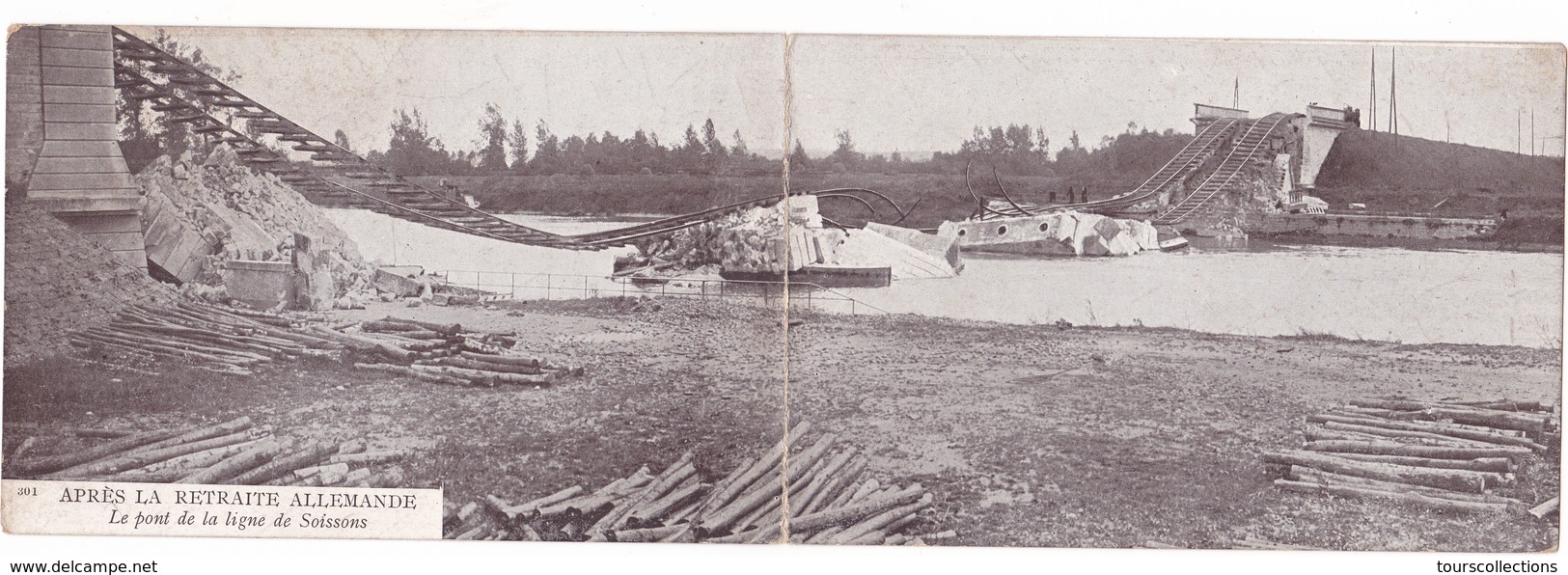 CPA 02 @ Le PONT De La LIGNE De SOISSONS (AISNE) Saboté Après La Retraite Allemande - Voyagée En Avril 1915 Par Un Poilu - Soissons