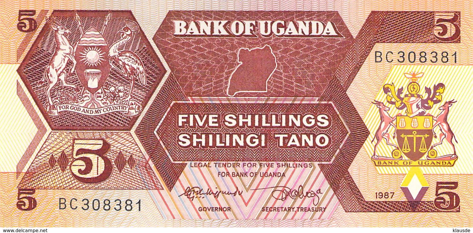 5 Schillings 1987 Uganda - Ouganda