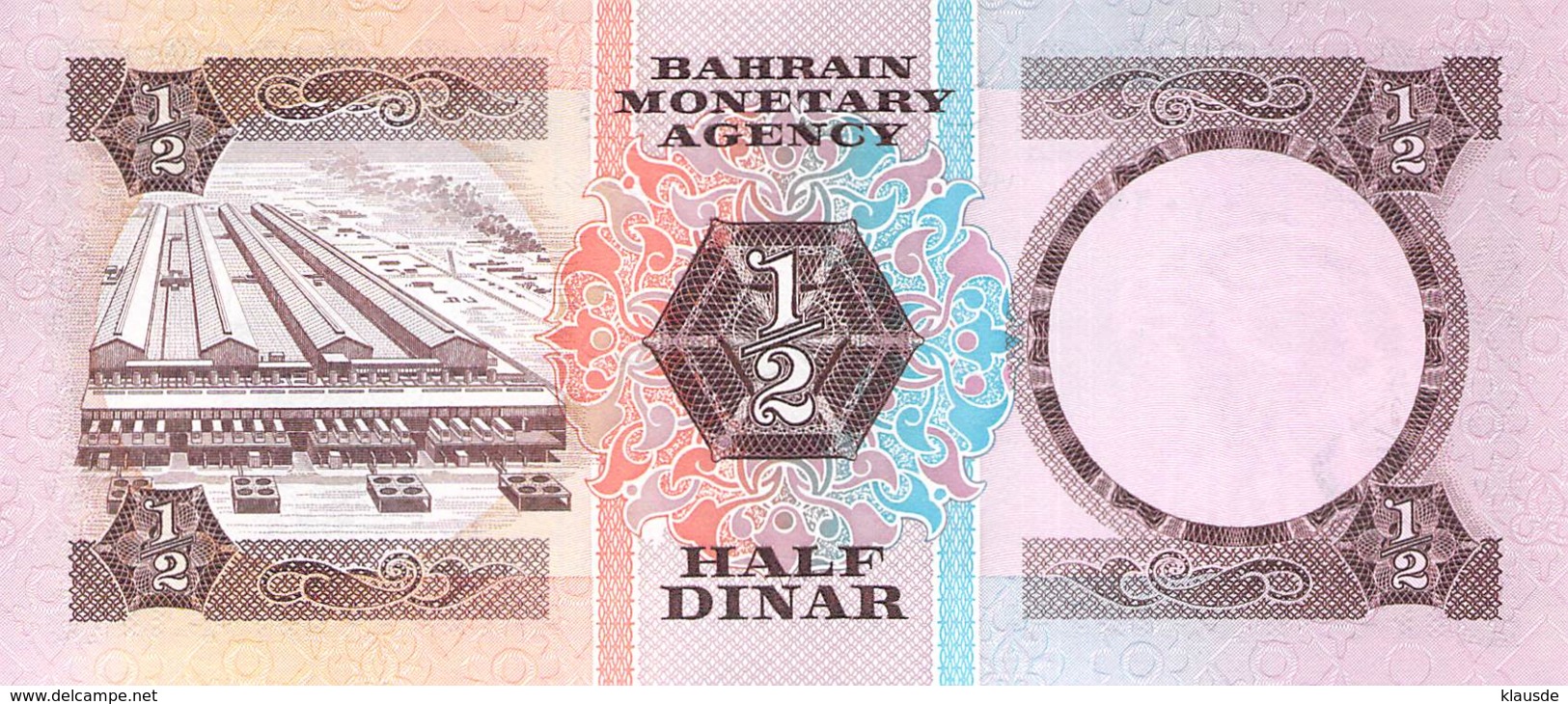 1/2 Dinar Bahrein 1973 - Bahreïn