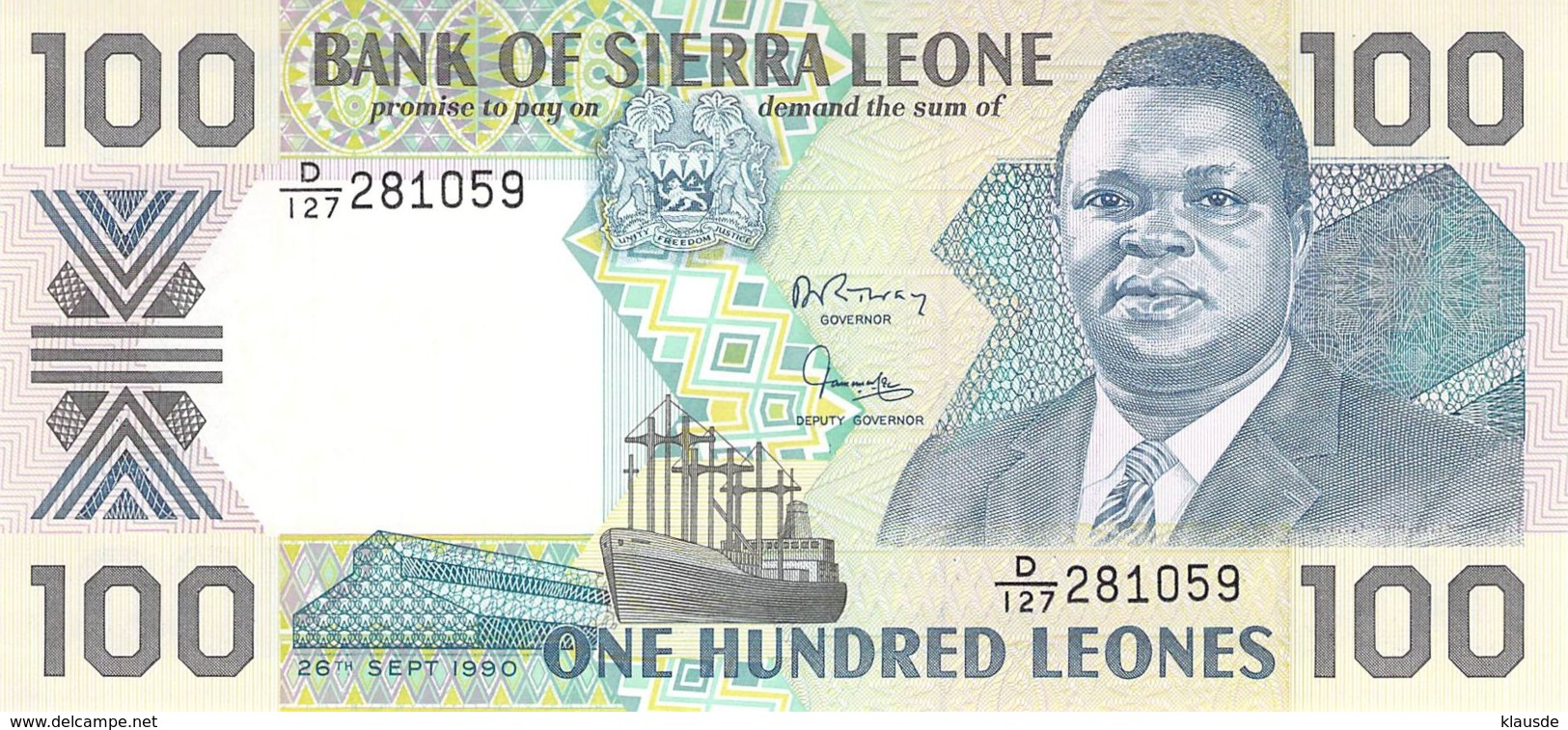 100 Leones Sierra Leone 1988 - Sierra Leone