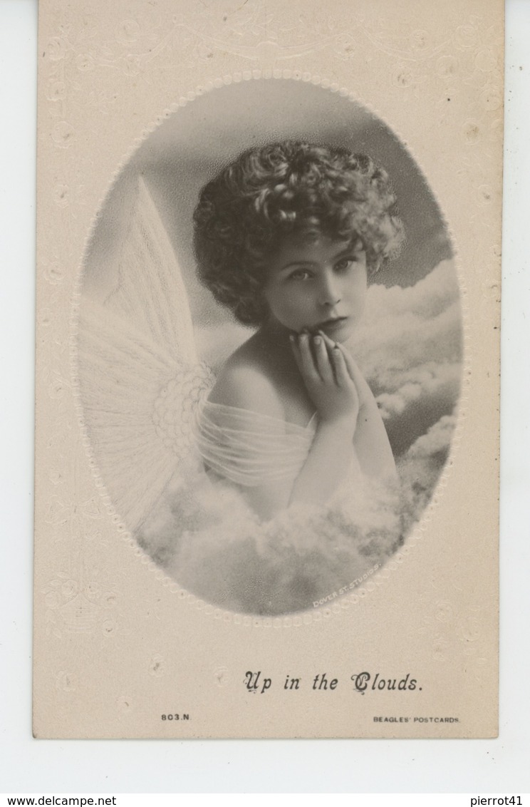 ENFANTS - LITTLE GIRL - MAEDCHEN - Jolie Carte Fantaisie Portrait Fillette Ange "Up In The Clouds " (embossed Postcard) - Portraits