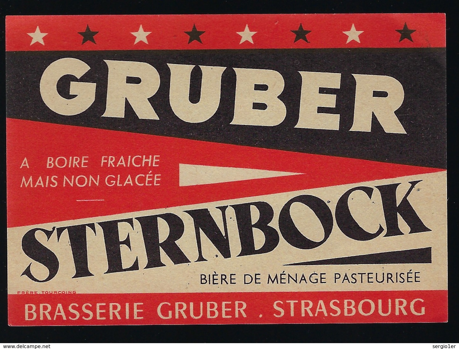 étiquette Bière France:  Gruber Sternbock Brasserie Gruber Strasbourg - Bier