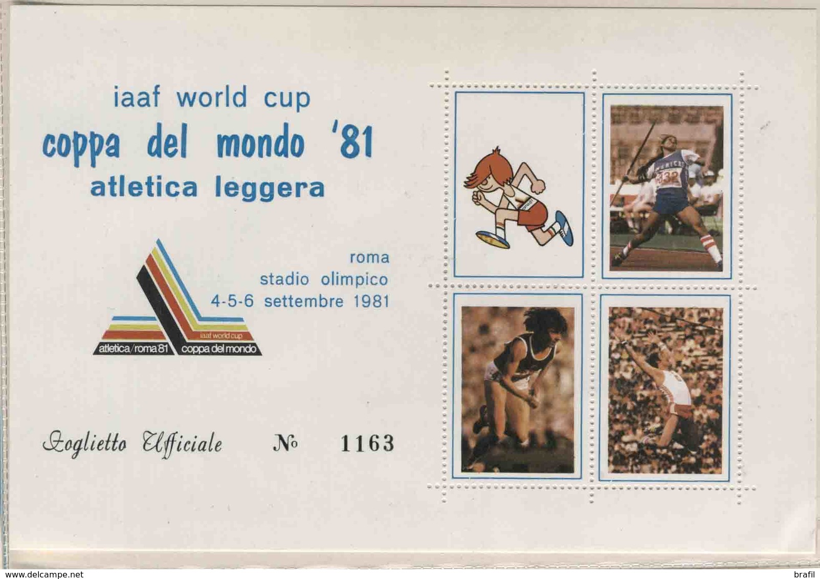 1981 Atletica, Coppa Del Mondo Atletica Leggera Roma, 4/6 Settembre Libretto - Atletica