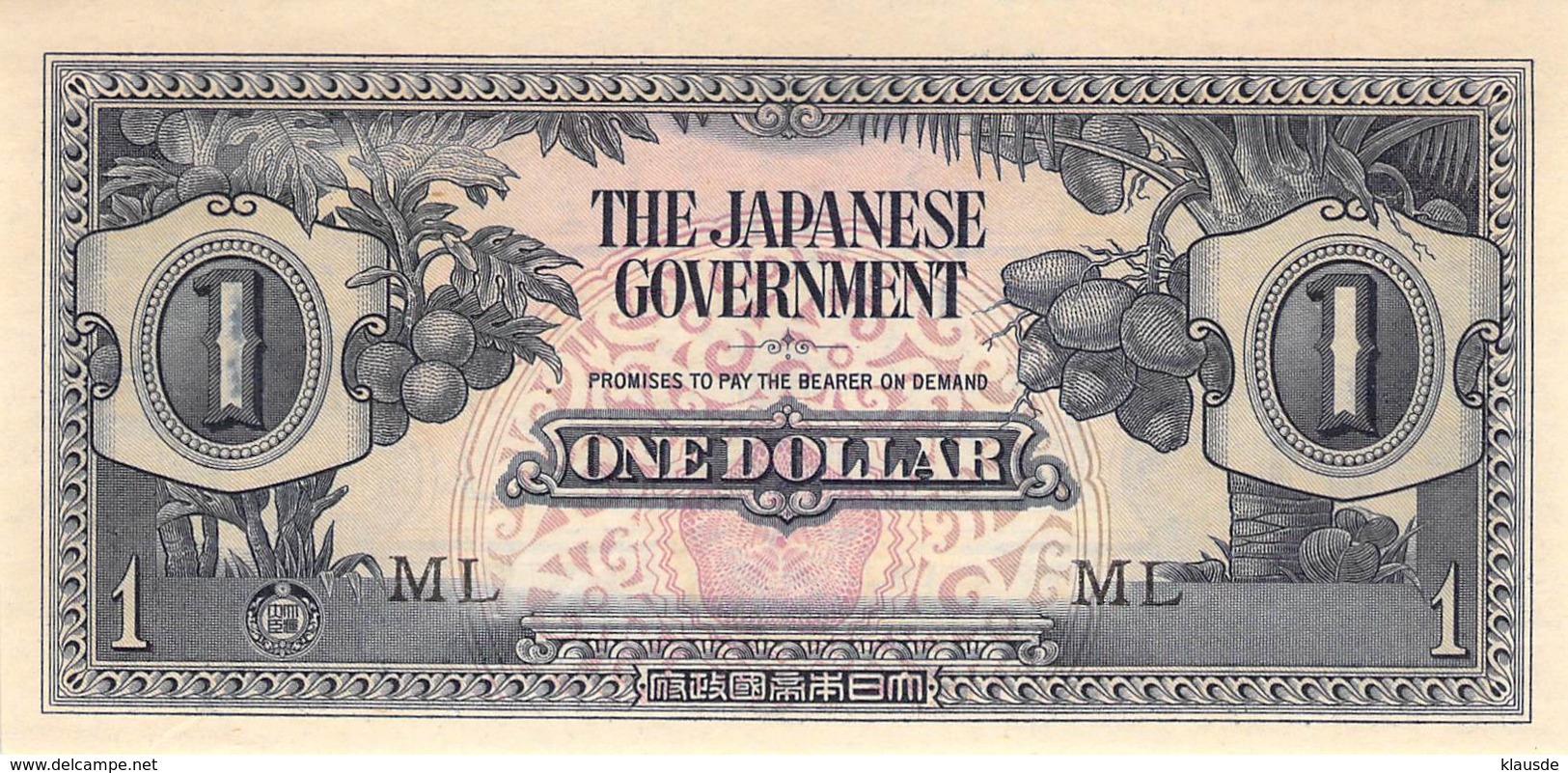 1 Dollar (Malaya) Japanese Goverment 1942 - Malesia