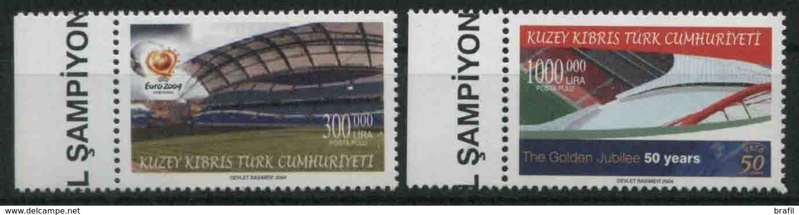 2004 Cipro Del Nord, Europei Di Calcio  Portogallo, Serie Completa Nuova (**) - Unused Stamps