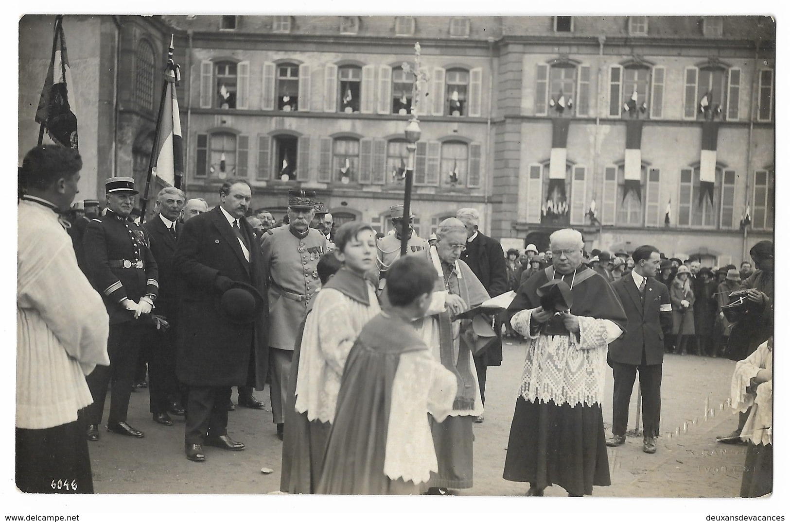 CPA 88 SENONES Carte Photo Bénédiction Avec Maréchal Joffre Et Monseigneur Verlot, Généraux ...- Photo Ch Marchal - Senones