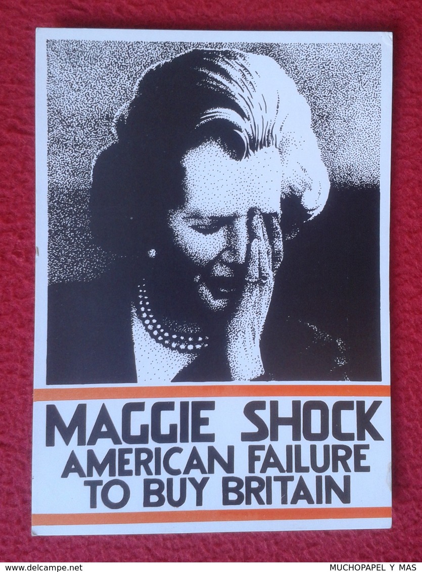 POSTAL POST CARD CARTE POSTALE MAGGIE MARGARET TATCHER POLITIC POLITICAL SHOCK AMERICAN FAILURE TO BUY BRITAIN LYBIA USA - Sátiras