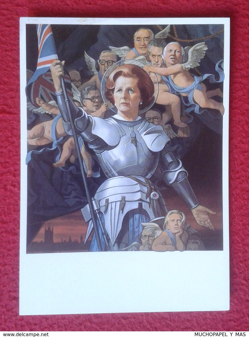 POSTAL POST CARD CARTE POSTALE MAGGIE MARGARET TATCHER POLITIC POLITICAL SATIRE AS ST. JOAN CARICATURE CARTOON VER FOTOS - Sátiras