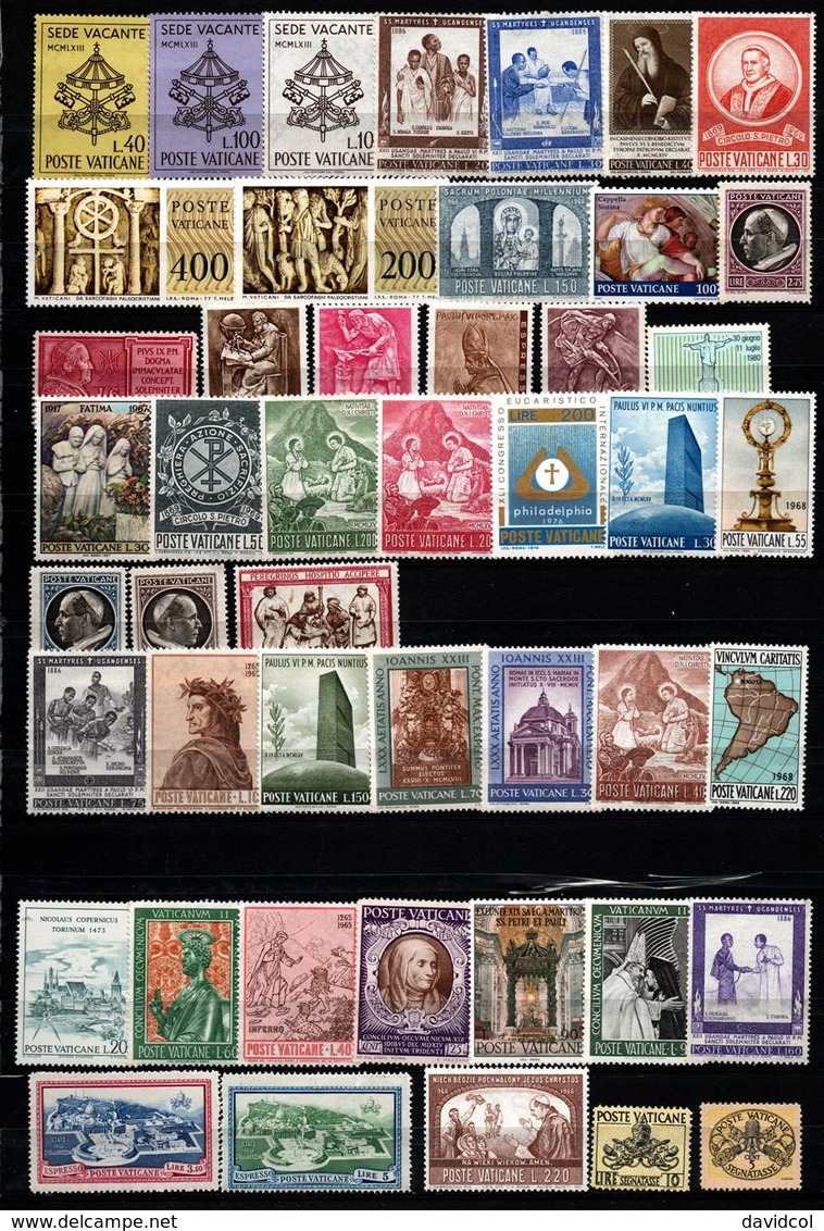 R349- VATICAN STAMPS LOT X 87 DIFFERENT- MNH / MH - Colecciones