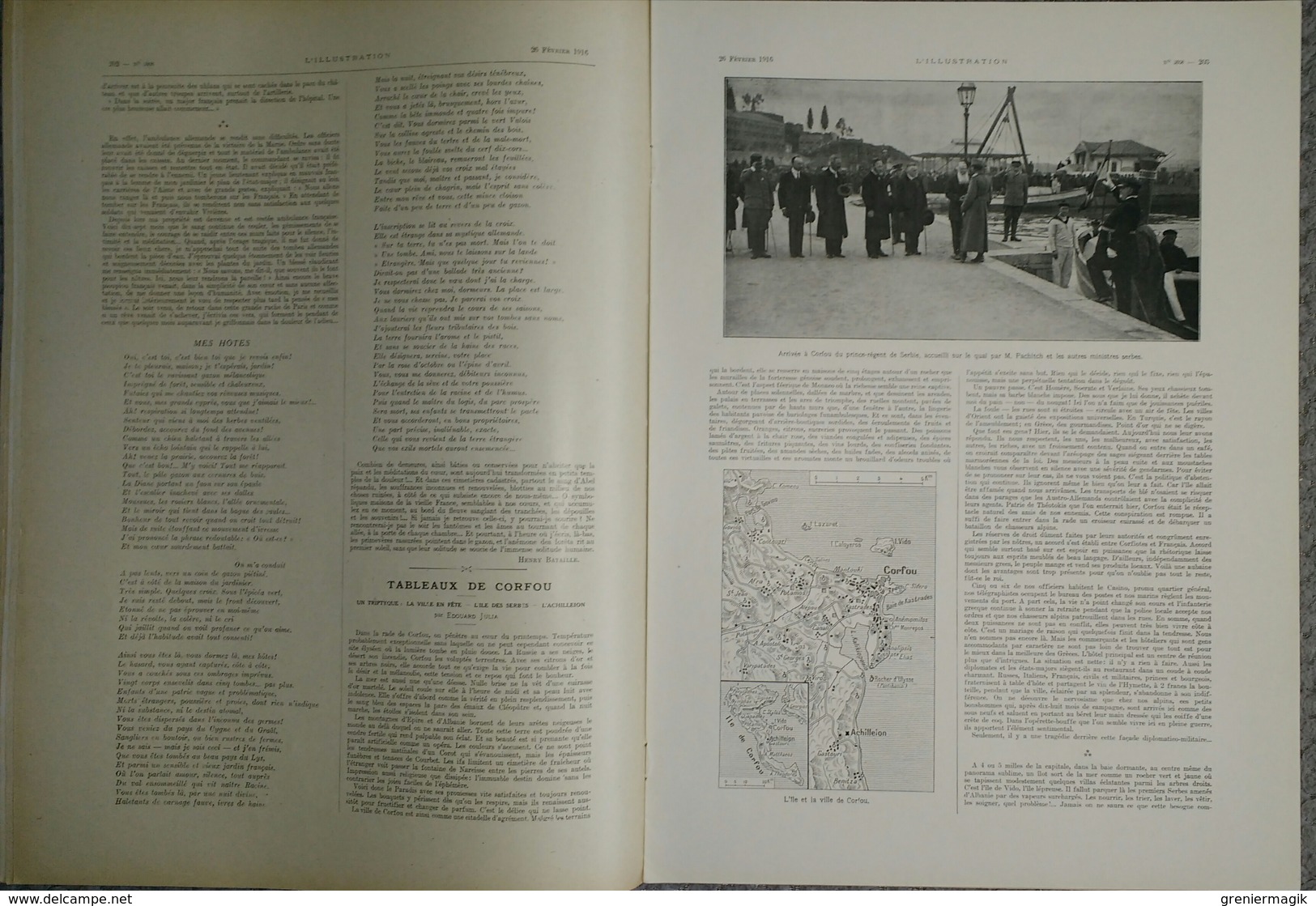 L'Illustration 3808 26 février 1916 Zeppelin abattu à Revigny/Auto-canon de 75/Corfou/Durazzo/Ravenne/Goumiers/Erzeroum