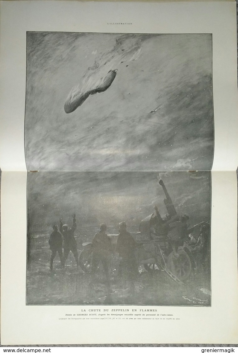 L'Illustration 3808 26 février 1916 Zeppelin abattu à Revigny/Auto-canon de 75/Corfou/Durazzo/Ravenne/Goumiers/Erzeroum