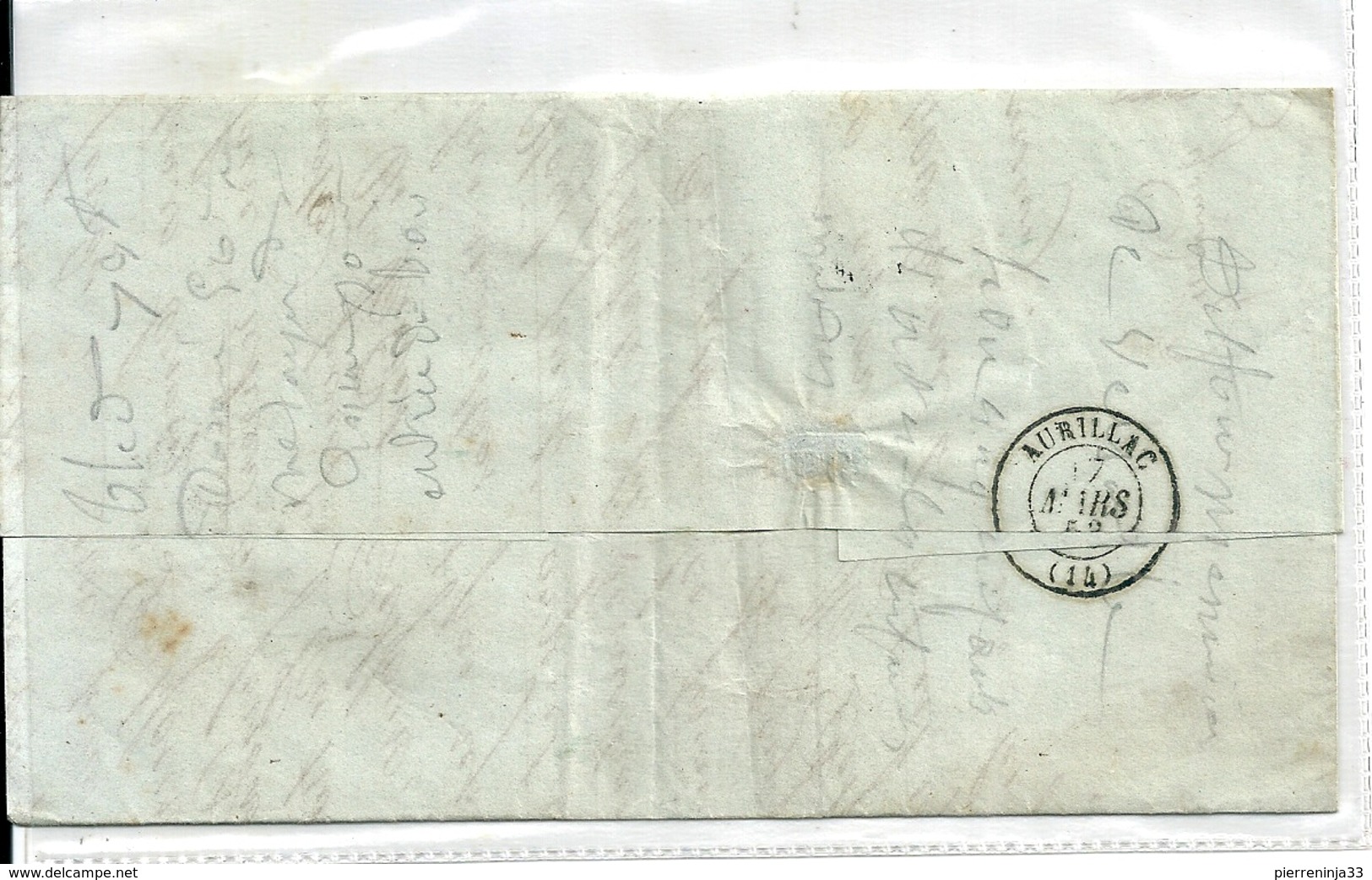 Lettre Avec Classique De France / Napoléon N°10 , Maurs / Cantal , Cote 80euro - 1852 Louis-Napoléon