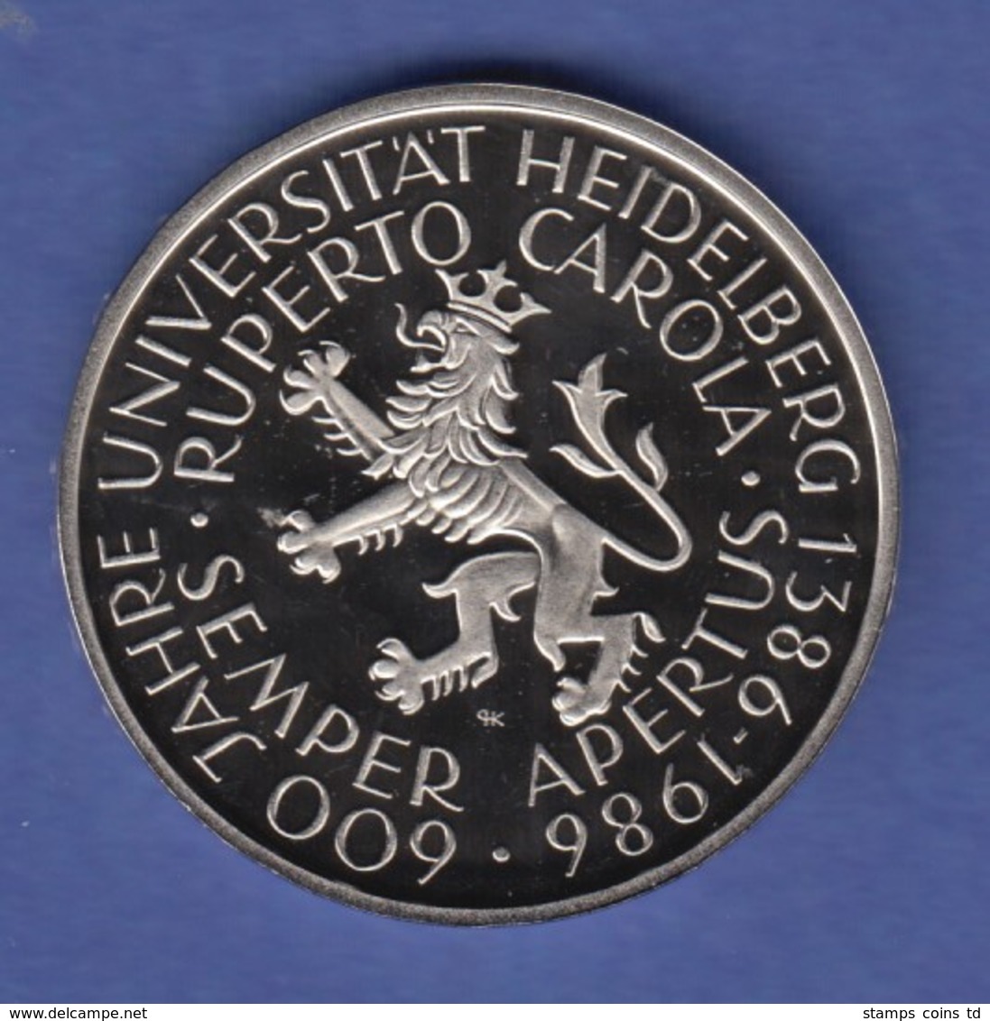 Bundesrepublik 5DM Gedenkmünze 1986 Universität Heidelberg PP - 5 Mark