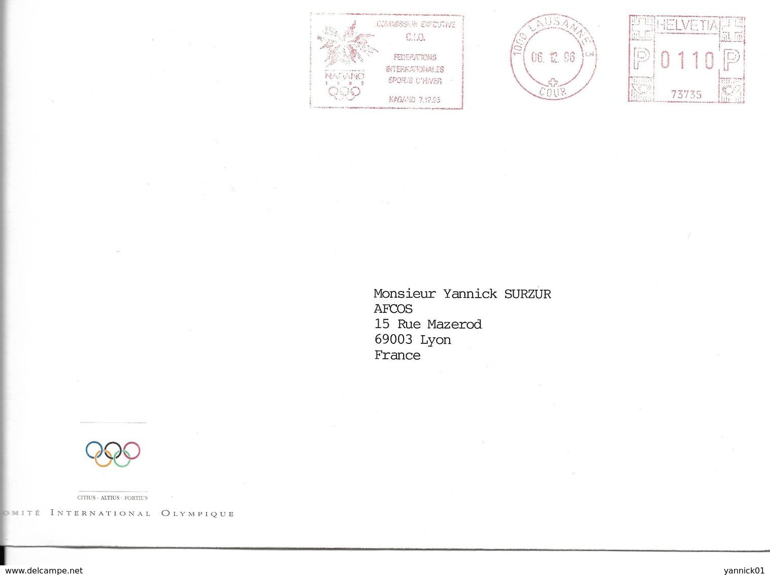 JEUX OLYMPIQUES HIVER - OLYMPICS WINTER GAMES NAGANO 1998 - CIO COMMISION EXECUTIVE - Invierno 1998: Nagano
