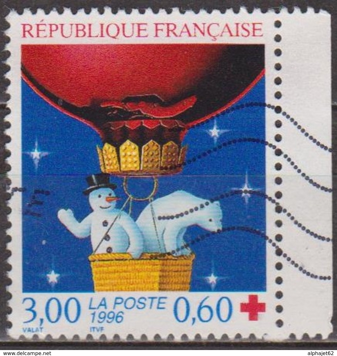 Croix Rouge - FRANCE - Ours Blanc Et Bonhomme De Neige En Ballon - N° 3039 A - 1996 - Used Stamps